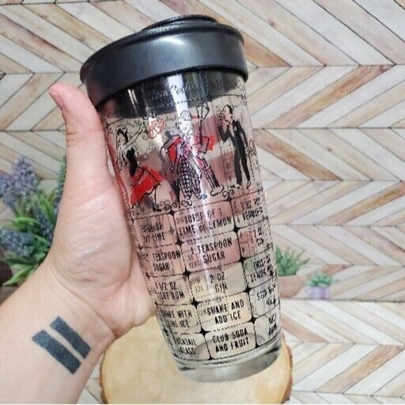 Vintage Hazel Atlas People Red Black Bar Cocktail Recipe Shaker Popular Drinks - Picture 2 of 5